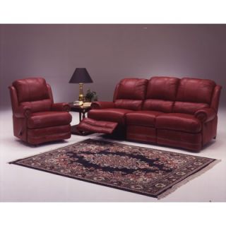 Omnia Furniture Morgan 3 Piece Reclining Leather Living Room Set