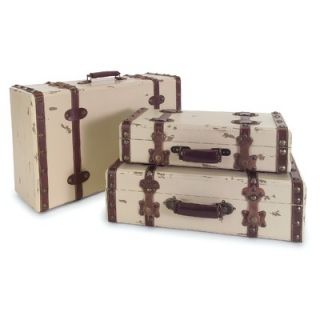 IMAX 3 Piece Suitcase Set in Antique Ivory