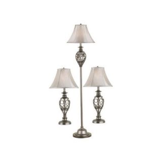 Kenroy Home Cerise Table and Floor Lamps in Silver   3 Pack