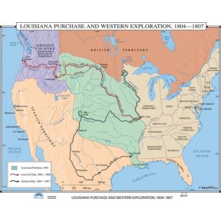 History Wall Maps   Louisiana Purchase / Western Exploration