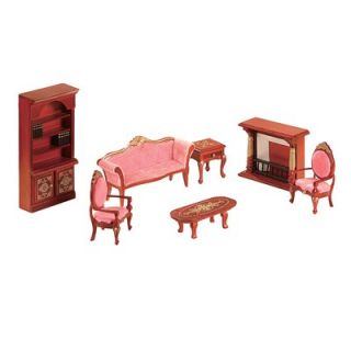 Teamson Kids 7 Piece Living Room Set for Dollhouse   WF 213