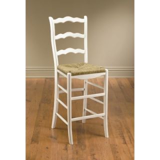 AA Importing Ladder Back Bar Stool in White