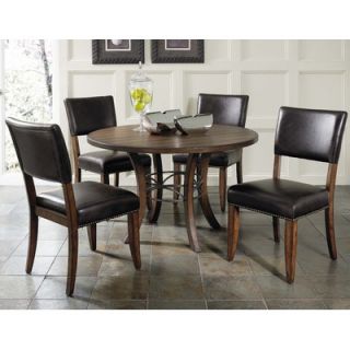 Hillsdale Cameron 5 Piece Round Wood Dining Table Set with Parson