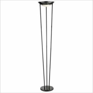 Cal Lighting Metal Torchiere with Glass Shade   BO 213 BK