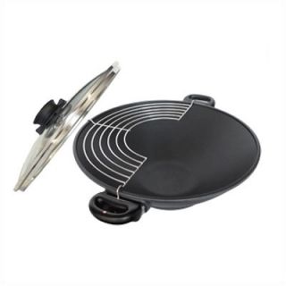 Swiss Diamond Wok with Rack with Two Short Handles and Lid