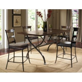 Chintaly Flair 5 Piece Dining Table Set in Merlot and Brown   FLAIR