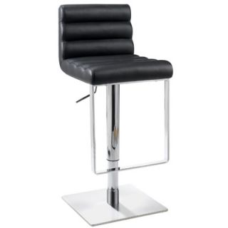 Chintaly Adjustable Swivel Stool with Cushioned Back in Black   0830
