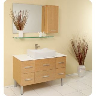 Fresca Distante Modern Bathroom Vanity with Mirror & Side Cabinet