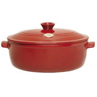 Emile Henry Red 6 1/3 Qt. Flame Oval Glossy Stew Pot
