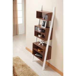 Hokku Designs Mateo Bookcase/Display Stand in Matte Walnut and White