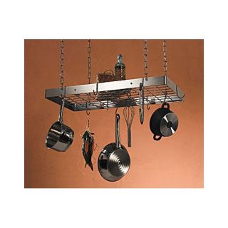 Rogar Wood Pot Rack with Metal Accents and Optional Additional Pot