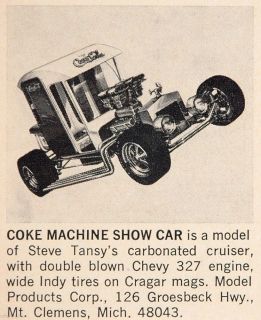 1970 Ad Coke Machine Show Car Toy Model Steve Tansy   ORIGINAL
