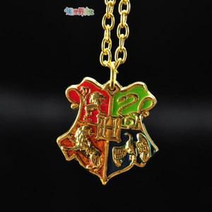 Magic Harry Potter Hogwarts Logo Golden Metal Necklace Cosplay 4