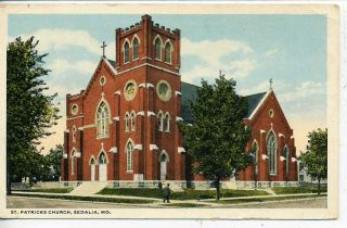 Sedalia Missouri St Patricks Church Vintage Postcard