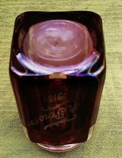 RARE Ruby Stained Salt Shaker Unusual Design DTD 1913
