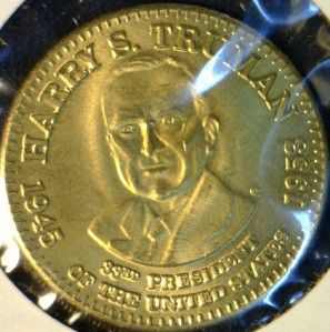 Harry S. Truman MINT Commemorative Bronze Medal   Token   Coin