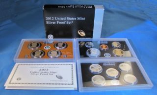2012 s U s Mint Silver Proof Complete 14 Coin Set w ATB Quarters Box