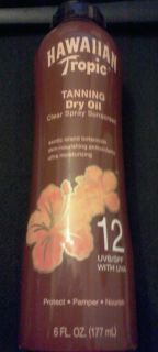 Hawaiian Tropic Tanning Dry Oil UVB UVA SPF 12 Clear Spray SunScreen 6
