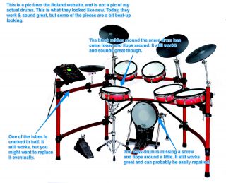 Roland V Drums V Session Electronic Drum Set Red Vdrums