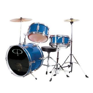 GP Percussion Deluxe GP50 3 Piece Kids Drum Set   Metallic Royal Blue