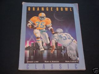 1989 orange bowl game program miami nebraska 