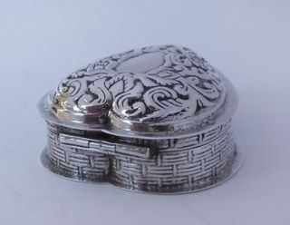 italian 925 silver heart shaped trinket box