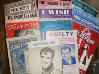 British Favorites Gracie Fields Harry Lauder Books 11 Assorted Sheets