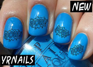 Nail WRAPS Nail Art Water Transfers Decals   Comic Book Pow   S084