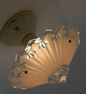 30s Art Deco Porcelain Porcelier Ceiling light fixture Chandelier