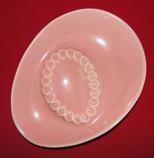  Century Modernist Red Wing Art Pottery Pink Oval Ashtray 8 x 6.25
