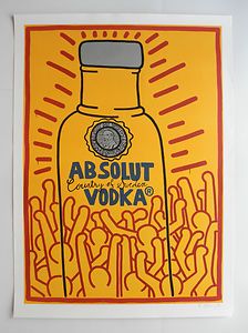 ABSOLUT HARING Vodka Print Keith Haring Signed