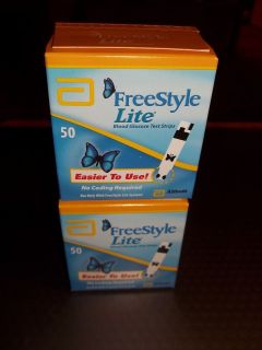 100 FREESTYLE LITE BLOOD GLUCOSE DIABETIC TEST STRIPS NEW IN BOX EXP 5