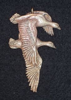 Bronze Snow Geese Pair Jewelry Pendant