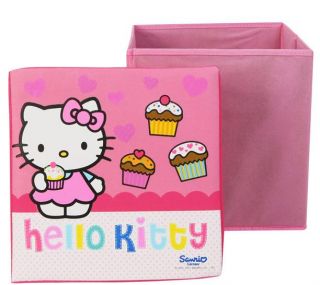 Hello Kitty Pink Storage Toy Box Container with Padded Seat Stool New