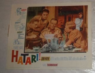 1962 HATARI LOBBY CARD 5 JOHN WAYNE ELSA MARTINELLI HARDY KRUGER