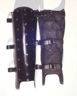 Basic Leather Studded Greaves Leg Armor SCA LARP armour medieval