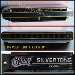  103 Silvertone Silver Color Harmonica Blues Diatonic Key of D
