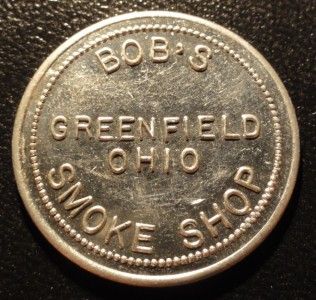 Greenfield Ohio Trade Token Bobs Smoke Shop GF25C 28mm M1361