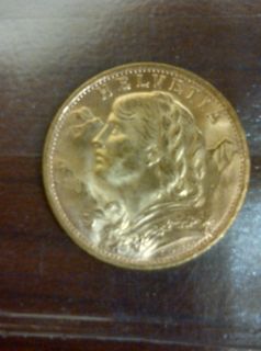 1927 B Helvetia Gold coin
