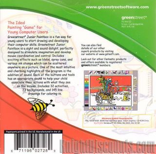 GREENSTREET Junior Coloring Book and Paintbox 2x CDs PC Games   Ages 4