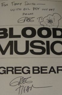 Greg Bear Blood Music Signed by The Author Second Printing 1985