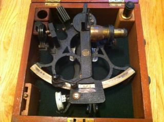 Henry Hughes Son Husun Sextant in Box 1943 WWII