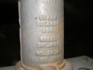 Small Grey Cast Iron Antique Water Hand Pump  Roebuck Co Model