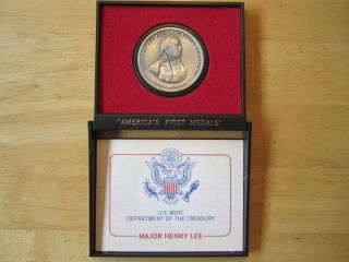 Major Henry Lee Americas First Medals with Holder Made of Pewter