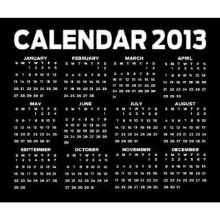 Modern Black and White 2013 Calendar Mousepad Office