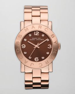 Y1E29 MARC by Marc Jacobs Amy Floral Watch, Rose Golden/Brown