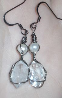 Herkimer Diamond Pearl Earrings
