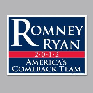 Romney Ryan 2012 Americas Comeback Team Sign#2/Magnet#4