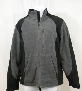 Hawke Co Mens Fleece Jacket Coat Gray Black Size Medium