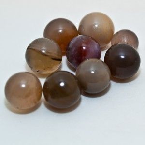  Antique Agate Stone Marbles ~ Translucent Gray/ Various Color & Sizes